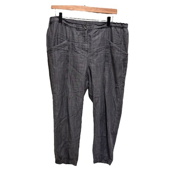 Eileen Fisher Tencel Cotton Grey Lightweight Cropped Pants Size Medium - Picture 1 of 9